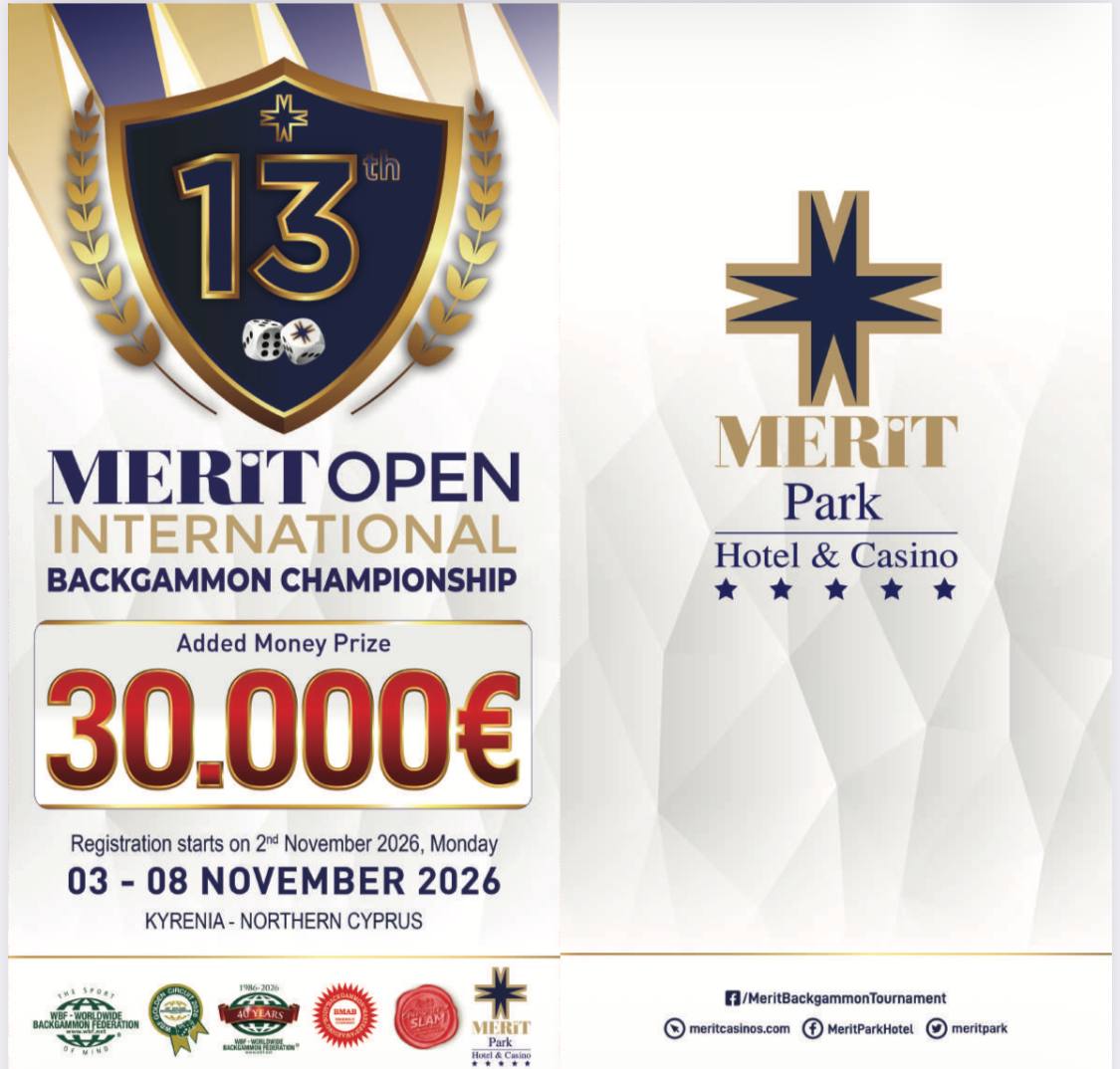 13th Merit Open International Backgammon Championship 2026 to Take Place in Northern Cyprus
